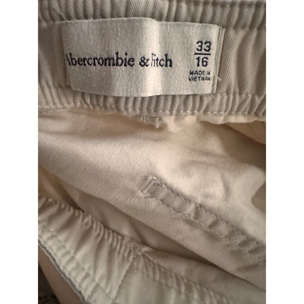 Abercrombie‎ & Fitch Cargo Pants Women 16 Beige Utility Straight Leg Cotton 33 - Picture 5 of 6